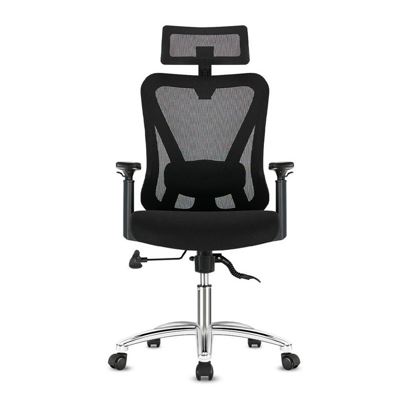 Durrafy Chaise de Bureau Ergonomic avec Verrouillage de l'inclinaison à 90 130 ° Fauteuil de Bureau en Maille Support appui-tête, Soutien Lombaire