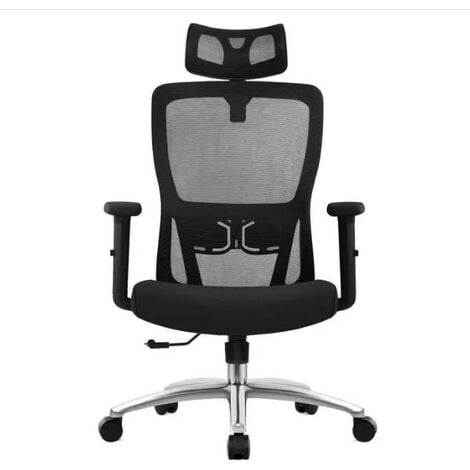 Durrafy Noir Chaise de Bureau, Fauteuil de Bureau en Maille avec Support Lombaire Chaise d'ordinateur pivotante Confortable à Haut Dossier