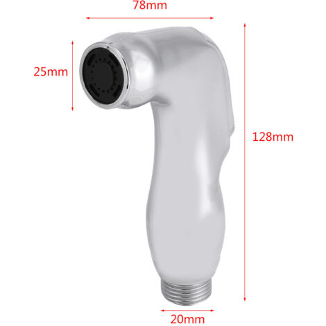 Dusch-Bidet-Sprühkopf für Waschbecken, Toilette und Küche, flexibel, starker Strahl, silberfarben, ABS, 4-Punkt-Anschluss, GB