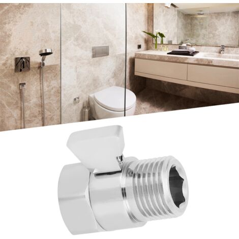 Dusch-Durchflussregler mit Absperrventil, G1/2-Zoll-Kupfer-Wasserspararmatur, Duschregler für Handbrause und Bidet