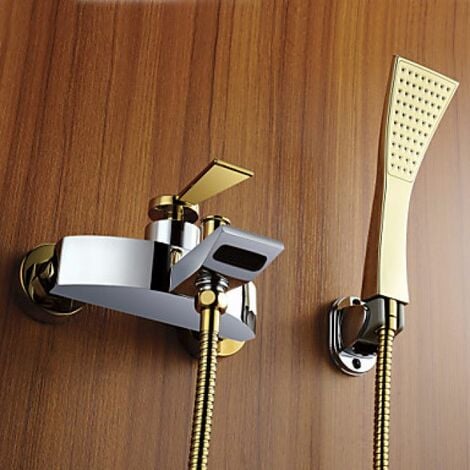 Dusch- und Badewannenarmatur modern, Gold-Silber