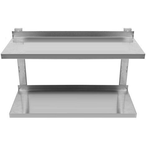 Duschablage,Haloyo® Hängeregal,Wandboards für Bad Küche Wohnzimmer Schlafzimmer Büro,2 Ebenen,Silber
