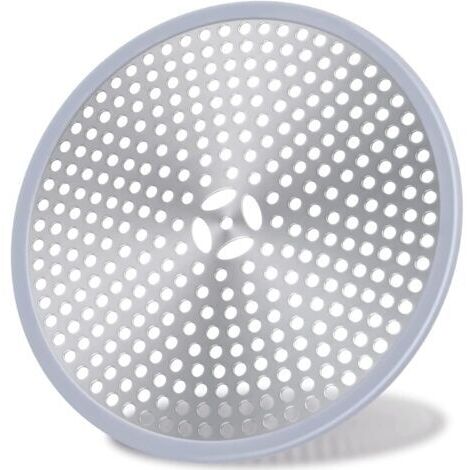 Duschablauf, Haarfilter, Duschablaufsieb, Haarfänger für die Dusche, Abflussabdeckung, Haarfänger für den Duschablauf – Silber, Edelstahl und Silikon