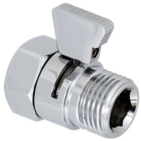 Duschabsperrventil aus Messing mit poliertem Chrom-Metallgriff