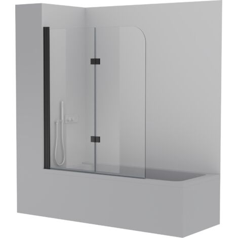 BERNSTEIN Nischendusche Mit Schiebetür – 160x195 Cm, Soft-Close, Nanobeschichtung (Schwarz)