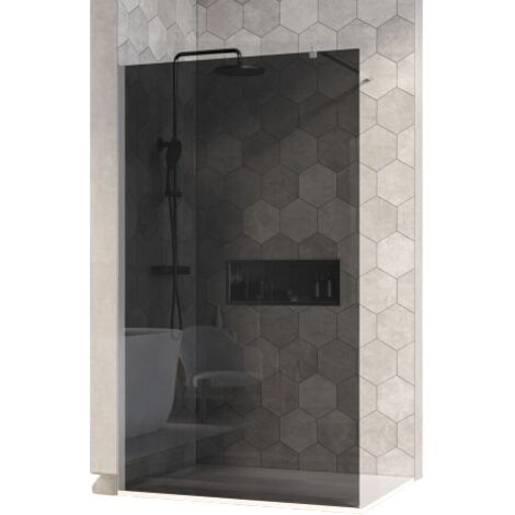 Duschabtrennung Bernstein Walk-In EX101 Nano Echtglas 10mm graues Glas 120cm