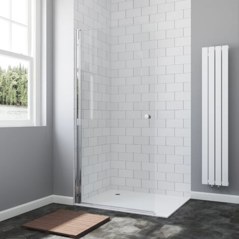 Duschabtrennung Glas Duschwand für Duschwanne Drehtür Begehbare Walk in Dusche Duschtrennwand Einscheiben-Sicherheitsglas (ESG) 6 mm mit Nanobeschichtung BxH: 70x197 cm