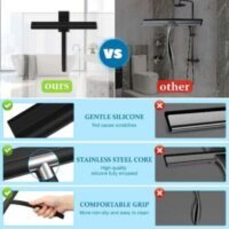 Duschabzieher 23,5–95 cm, Badezimmerabzieher mit Silikonhalterung, Duschabzieher mit Edelstahlkern, multifunktionaler Fensterabzieher für die Dusche
