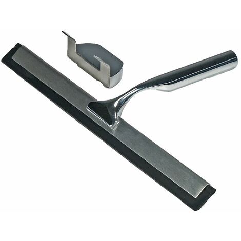 Duschabzieher inkl. Wandhaken, Zinkdruckguss verchromt, breiter Abstreifer 24,6cm