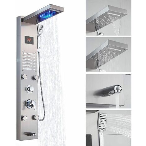 Duscharmatur Duschpaneel Duscharmatur Duschsäule Wasserfall Duschsystem Regendusche Rain, Normal, Massage, Soft, Spray