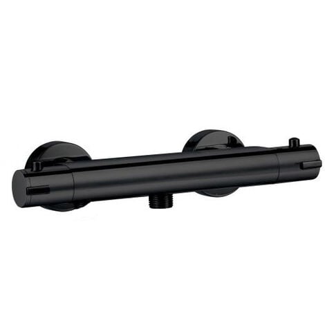 Duscharmatur Funen Themostat Matt Schwarz Duschsystem Armatur