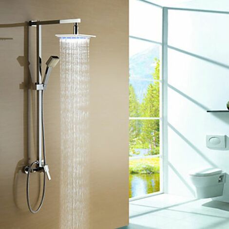 Duscharmatur mit Handbrause, LED-Licht und Wasserfalleffekt