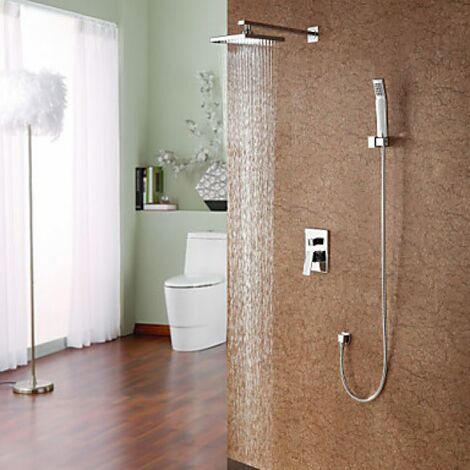 Duscharmatur modern mit Duschkopf (8'') und Handbrause
