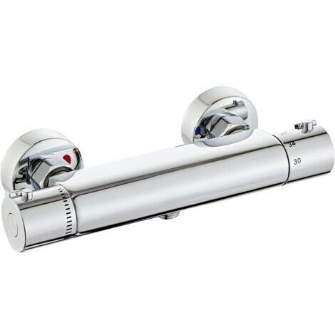 Duscharmatur, thermostatische Duscharmatur, Duschhahn, thermostatische Badewannenarmatur mit Thermostatsteuerung, Ausführung in verchromtem Messing