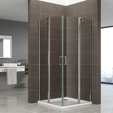 Duschbär Duschkabine in der Höhe 180 cm, Eckeinstieg aus 6 mm durchsichtigen ESG - Sicherheitsglas DGK70