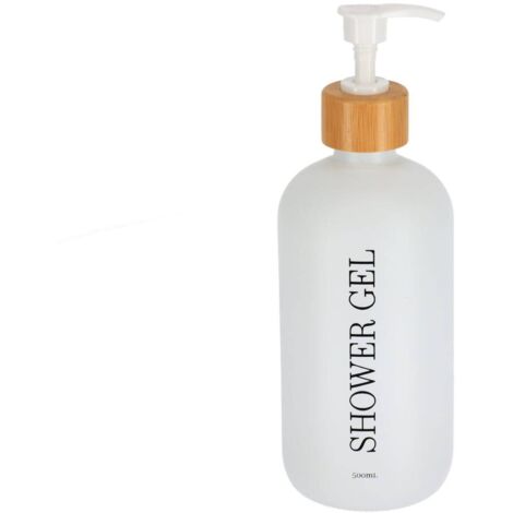 Duschgelspender aus bambusglas 500ml - matt weiss - Tendance