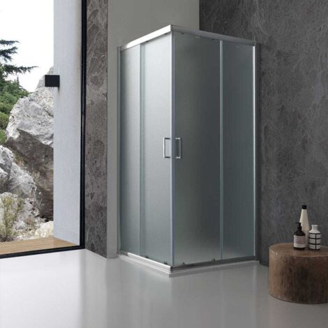 Duschkabine 90X90 Cm - Satiniertes Glas – Profil Chrom  Giada