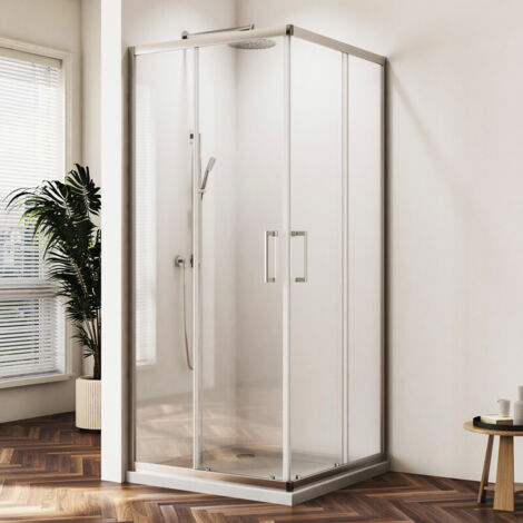 Duschkabine 90x90cm Eckeinstieg Schiebetür Eckdusche Duschabtrennung Eckeinstieg Dusche Duschtüren Höhe 185cm