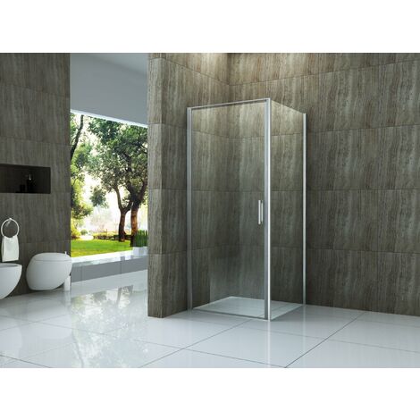 Duschkabine CAPANNO (chrom) 80 x 80 x 195 cm ohne Duschtasse