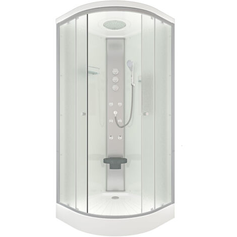 Duschkabine Fertigdusche Dusche Komplettkabine D10-10M1-EC 90x90 cm mit 2K Scheiben Versiegelung