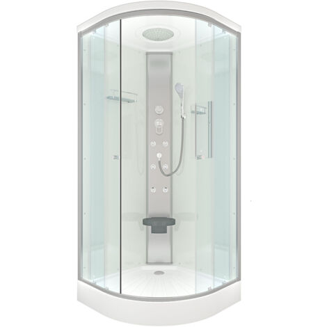 Duschkabine Fertigdusche Dusche Komplettkabine D10-10T0-EC 90x90 cm mit 2K Scheiben Versiegelung