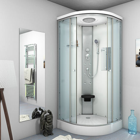 Duschkabine Fertigdusche Dusche Komplettkabine D10-20T0 100x100cm - Weiß