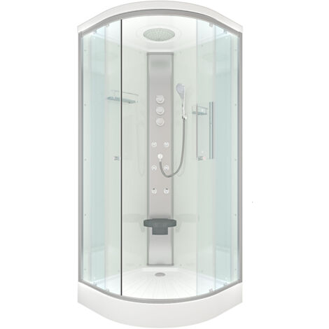Duschkabine Fertigdusche Dusche Komplettkabine D10-20T1 100x100 cm ohne 2K Scheiben Versiegelung