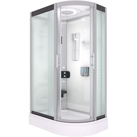 Duschkabine Komplettdusche Fertigdusche Dusche D60-70M1R-EC 80x120 cm mit 2K Scheiben Versiegelung