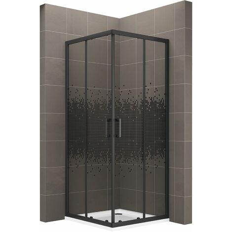 Duschkabine mit Schiebetüren DANIELLE aus ESG Glas 180cm Hoch Square DESIGN