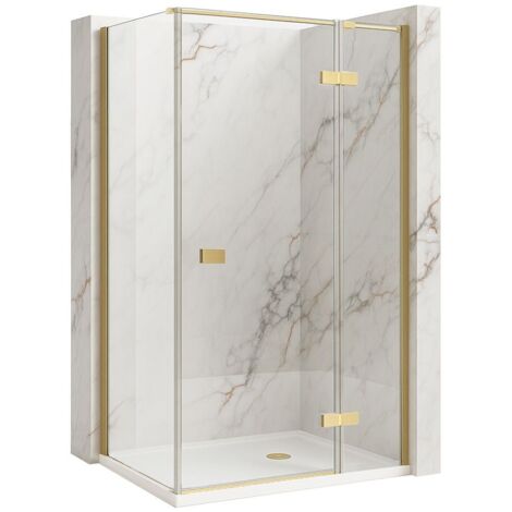 DUSCHKABINE REA ATLAS 120X90 BRUSH GOLD