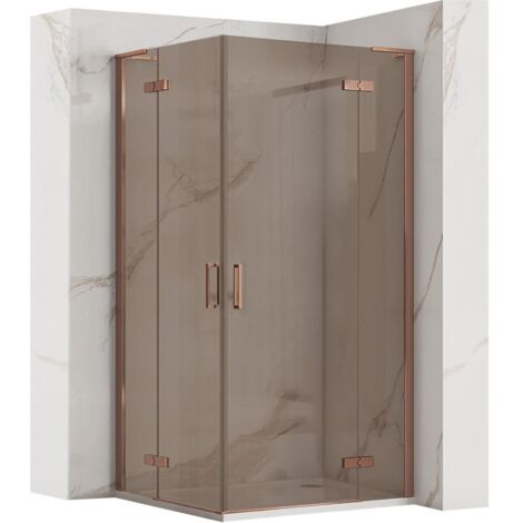 DUSCHKABINE REA HUGO DOUBLE 80X80 BRUSH COPPER