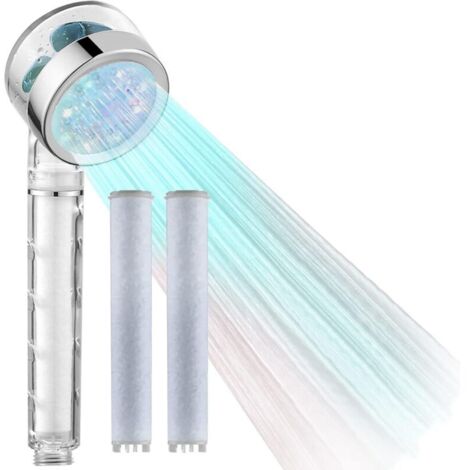 Duschkabine, wassersparende Handbrausen mit Hochdruckfunktion, Hochdruck-Filterduschkopf für niedrigen Wasserdruck, LED-Duschkopf mit Turbopropeller und Filter