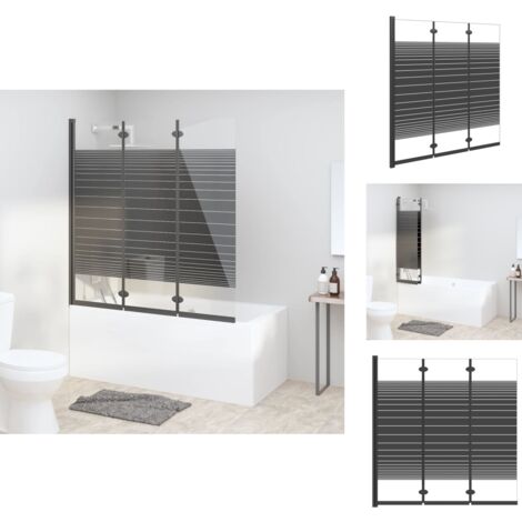 Duschkabinen & -türen - Living Badewannenfaltwand 3-teilig 130x130 cm ESG Schwarz