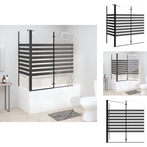 Duschkabinen & -türen - Living Duschabtrennung 120x68x130 cm Hartglas Gestreift