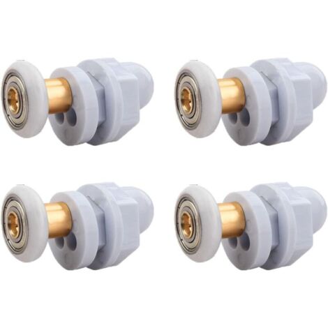 Duschkabinentürrollen, 4 Stück, für den Austausch von Schiebetürschienen für Duschkabinen (19 mm)