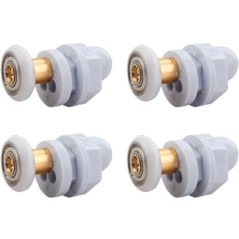 Duschkabinentürrollen, 4 Stück, für den Austausch von Schiebetürschienen für Duschkabinen (23 mm)