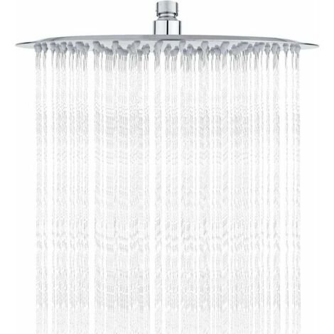 Duschkopf aus Edelstahl – Wassersparende Dusche, 30 cm runder Duschkopf, universeller Regenduschkopf, 1/2 Zoll Gewinde, 360° drehbar, 30° neigbar, einfach zu installieren und zu reinigen