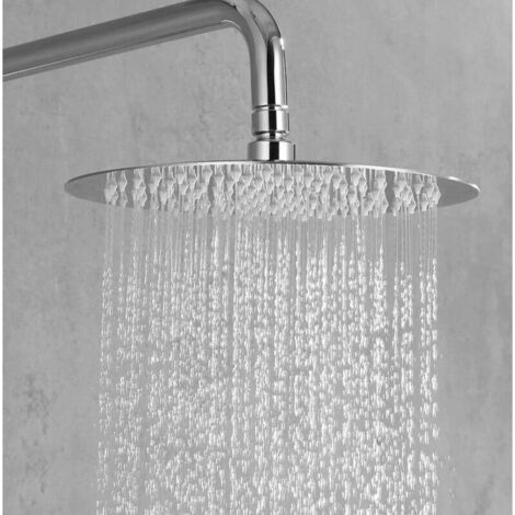 Duschkopf aus Edelstahl – Wassersparende Dusche, runder Duschkopf (20 cm Durchmesser), universeller Regenduschkopf mit 1/2-Zoll-Gewinde, 360° schwenkbar, 30° neigbar, einfache Montage