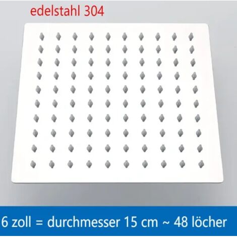 Duschkopf für Regendusche, Badewanne, Amateur, 6 Zoll / 8 Zoll