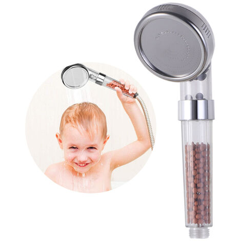 Duschkopf, wassersparende Handbrause mit Druckverstärker für mehr Wasserdruck Mit Kalkfilter und Ionenfilter