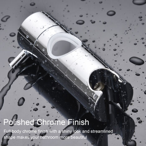 Duschkopfhalterung für Duschstange, 360° drehbar, höhenverstellbar, poliertes Chrom-ABS, Durchmesser 19–25 mm
