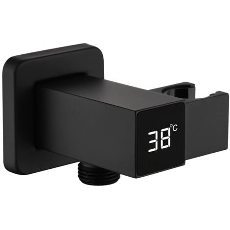 Duschkopfhalterung Schwarz Handbrause Halterung, Digitale Anzeige Halterung für Handbrause, Duschhalterung Wandhalterung Duschkopf Halterungen, Messing  Brausehalter