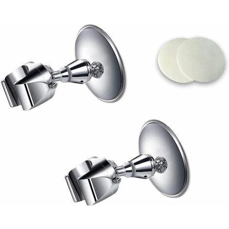 Duschkopfhalterung, verstellbare Handbrausehalterung Chrom-Duschwandhalterung für Standard-Brauseschlauch, handfeste Wandhalterung Leistungsstarker Saugnapf