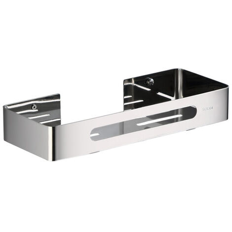 Duschkorb aus Edelstahl – Badezimmer-Badewannenregal, Wand-Eckregalhalterung (1 Etage, Edelstahl)