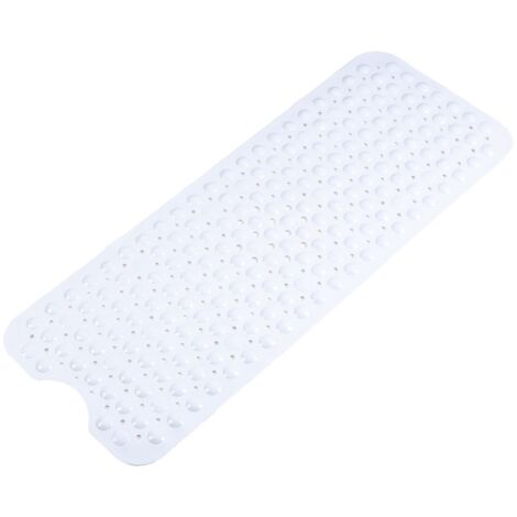 [Duschmatte] Lange, rutschfeste PVC-Matte 40 x 100 cm mit Saugnäpfen, weiß, Blasenmuster, für Bad und Küche