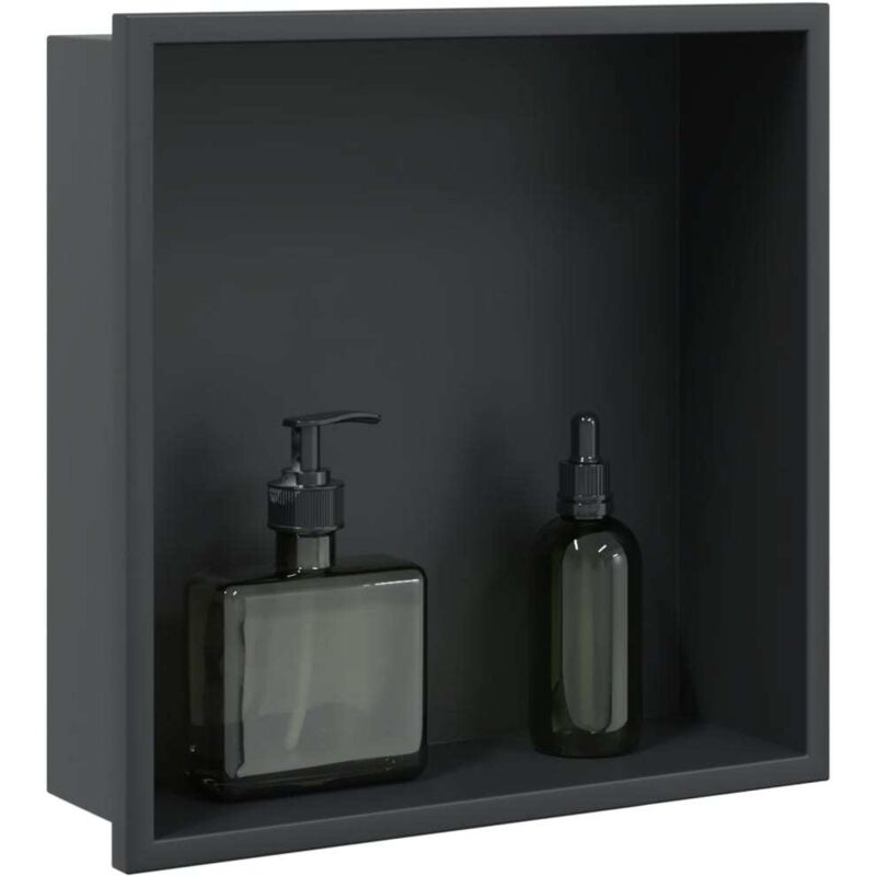 Duschnische Mattschwarz 32x32x9 Cm Edelstahl Vidaxl