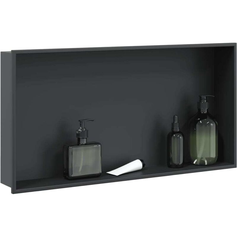 Duschnische Mattschwarz 62x32x9 Cm Edelstahl - Vidaxl