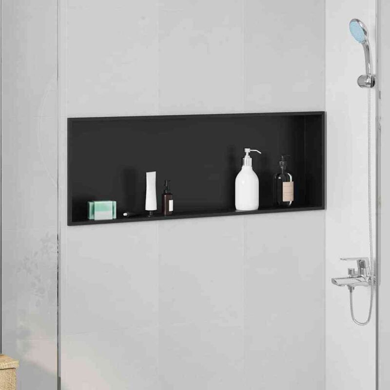 Duschnische Schwarz 90 X 30 X 9.5 Cm Edelstahl Vidaxl