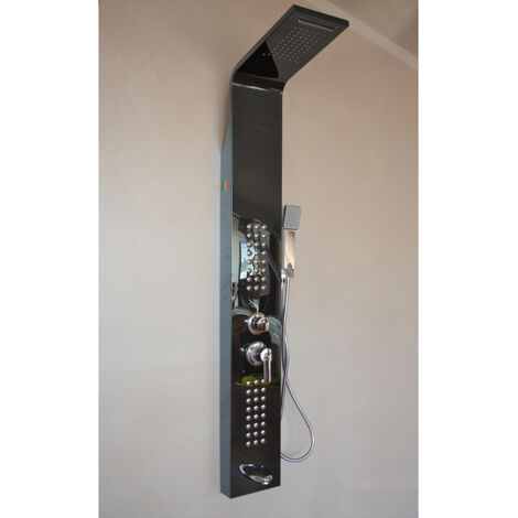 Duschpaneel Fra9010 Schwarz aus Edelstahl 18/10 - FRASCIO
