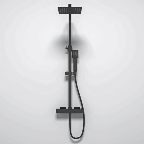 DUSCHPARADIES Thermostat-Duschsystem Edelstahl Quadrat-Design